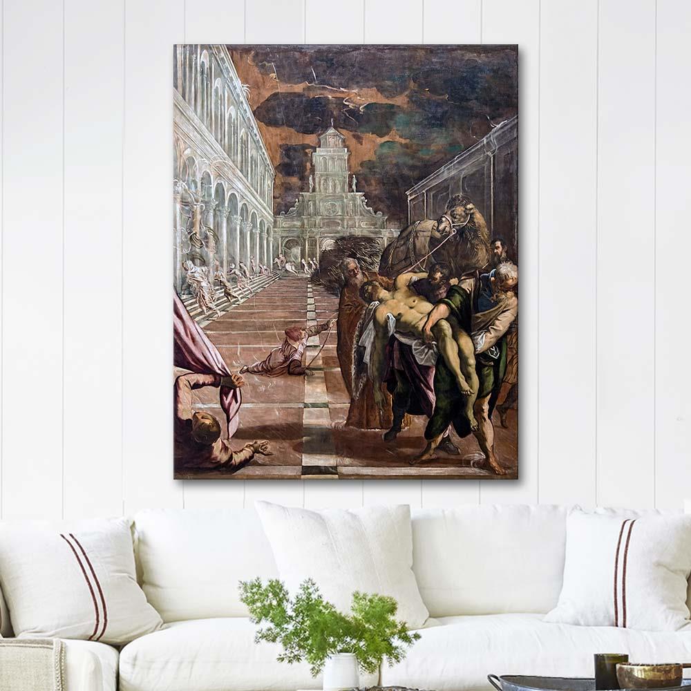 Jacopo Tintoretto Aziz Mark'ın Cenazesinin Venedik'e Getirilişi Kanvas Tablo