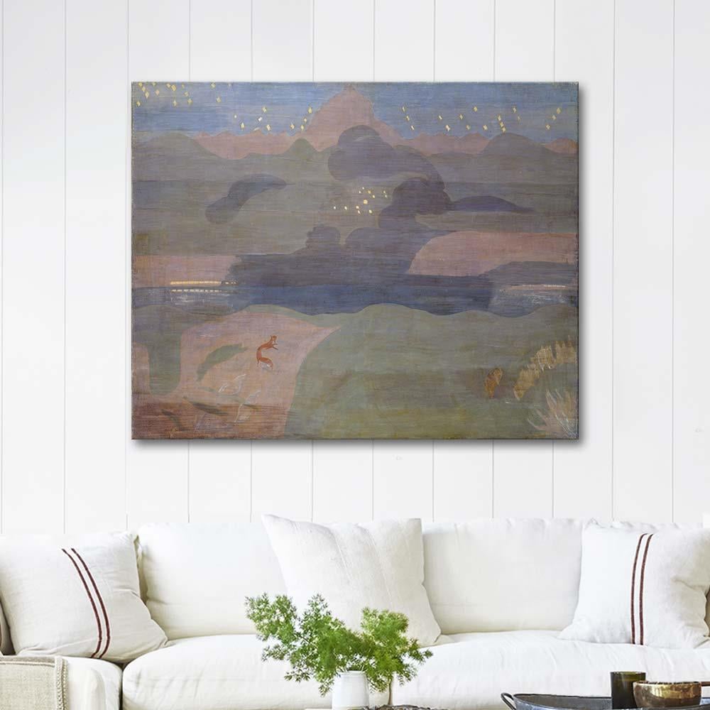 Starry Night above Lake Walen by Otto Meyer-Amden as Art Print