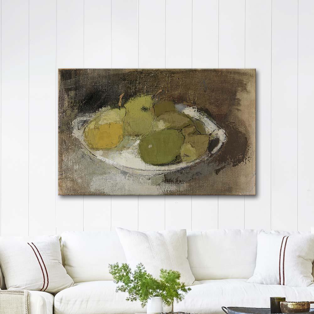 Helene Schjerfbeck Yeşiller İçinde Natürmort Kanvas Tablo