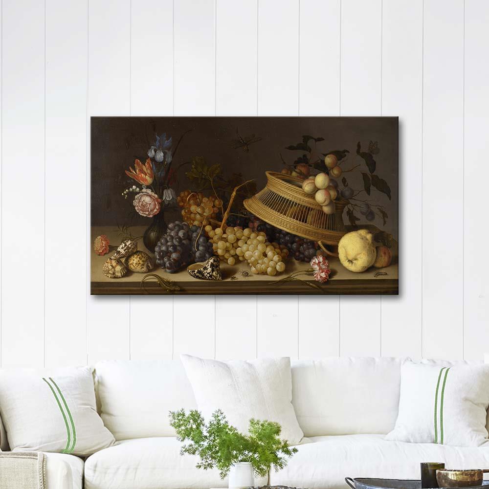 Still Life of Flowers, Fruit, Shells, and Insects by Balthasar van der Ast as Art Print