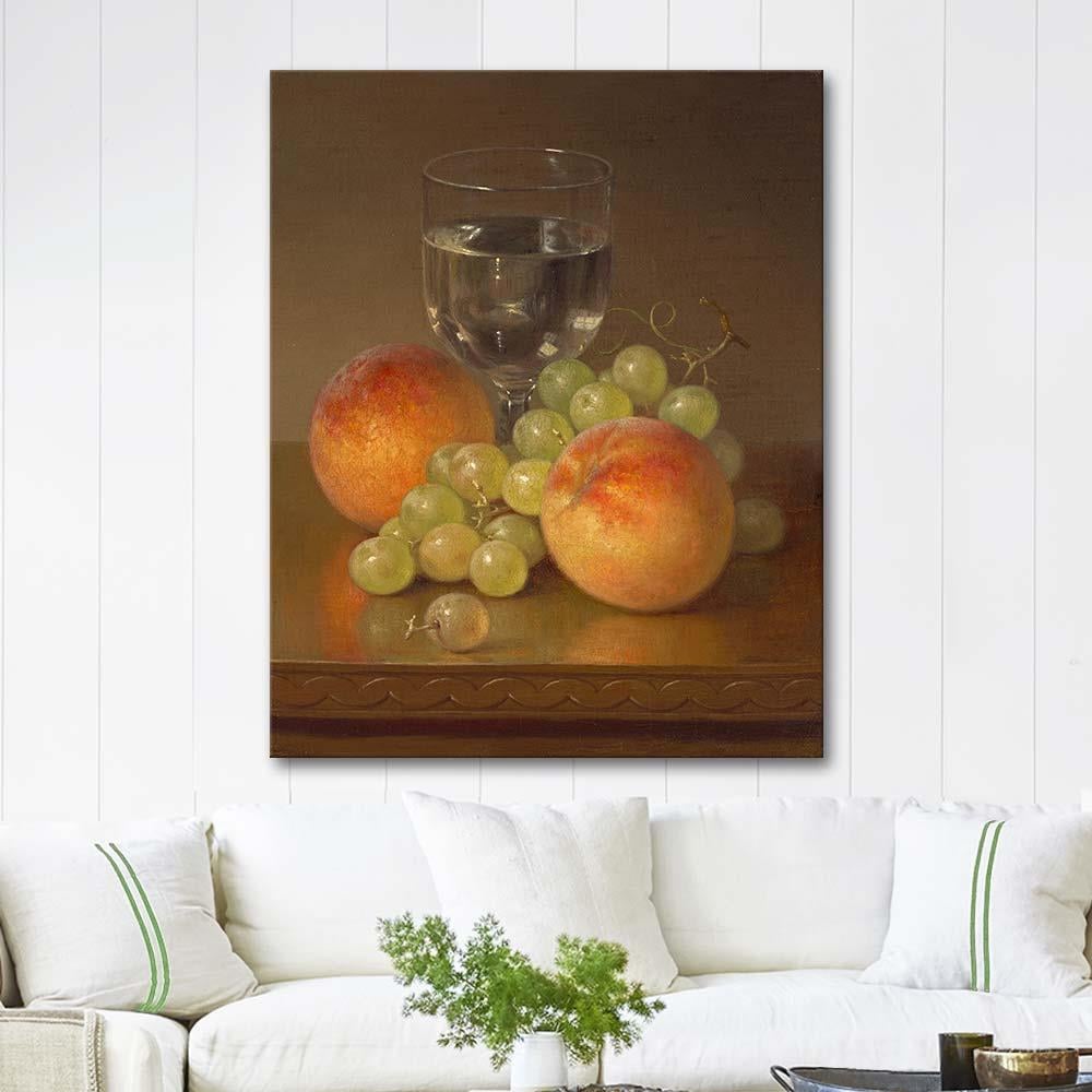 Still Life, Wineglass, Two Peaches by Robert Spear Dunning as Art Print