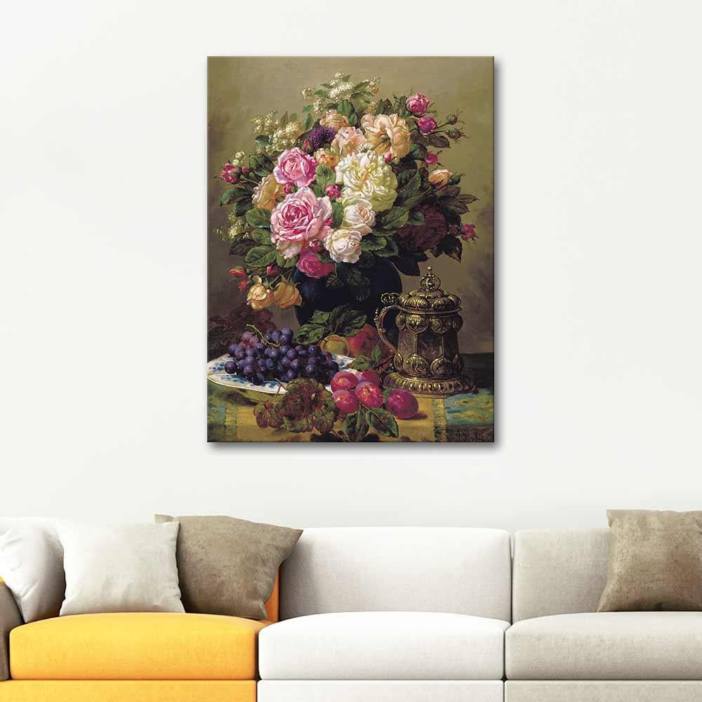 Still Life with a Vase of Flowers by Jean Baptiste Robie as Art Print