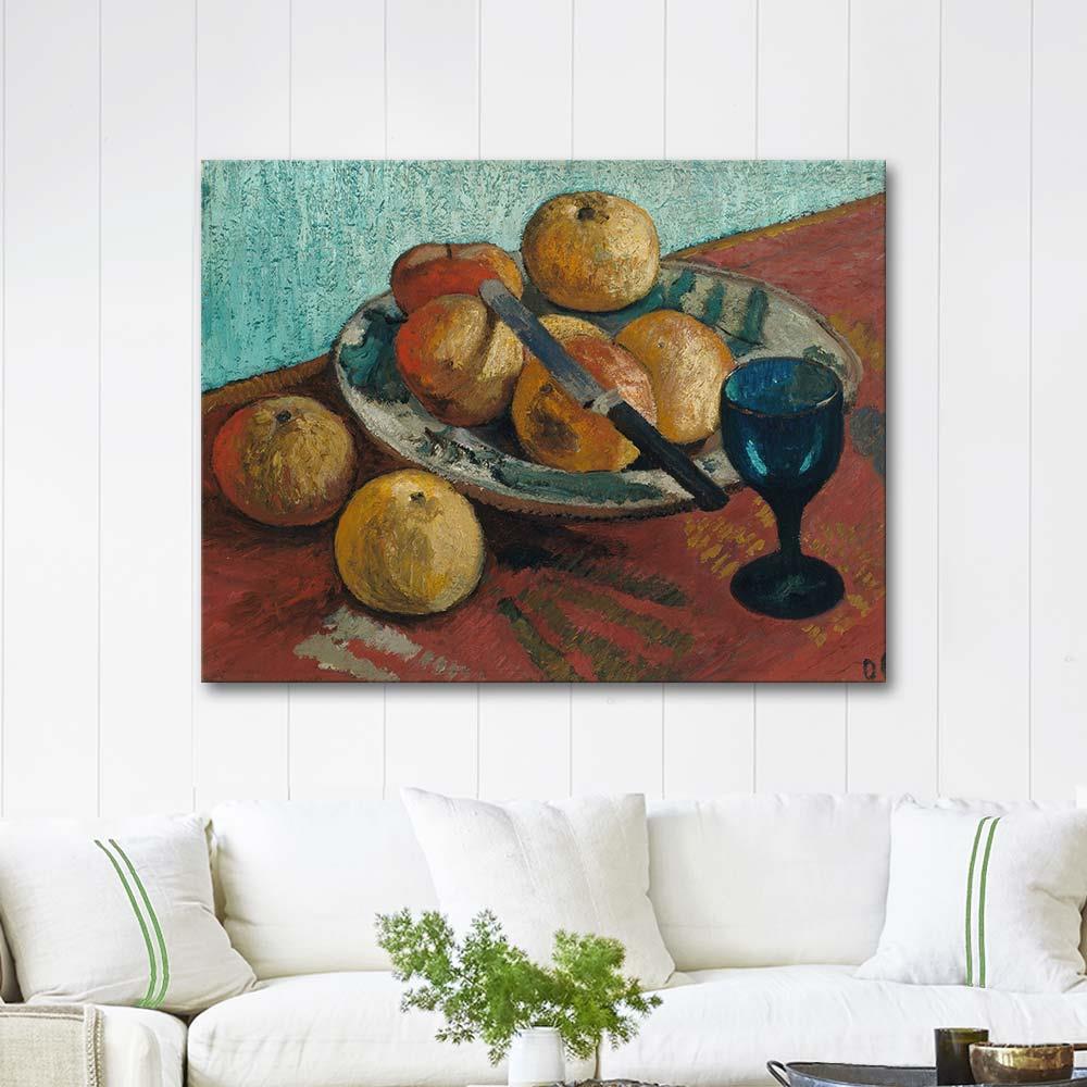 Paula Modersohn Becker Elmalar ve Yeşil Kadeh ile Natürmort Kanvas Tablo