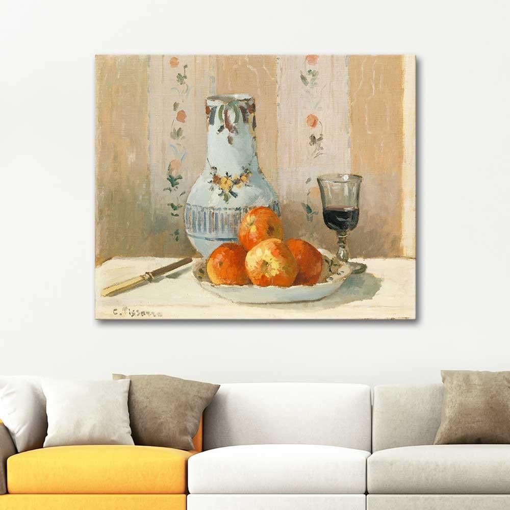 Still Life with Apples and Pitcher by Camille Pissarro as Art Print