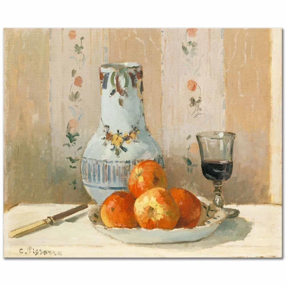 Still Life with Apples and Pitcher by Camille Pissarro as Art Print