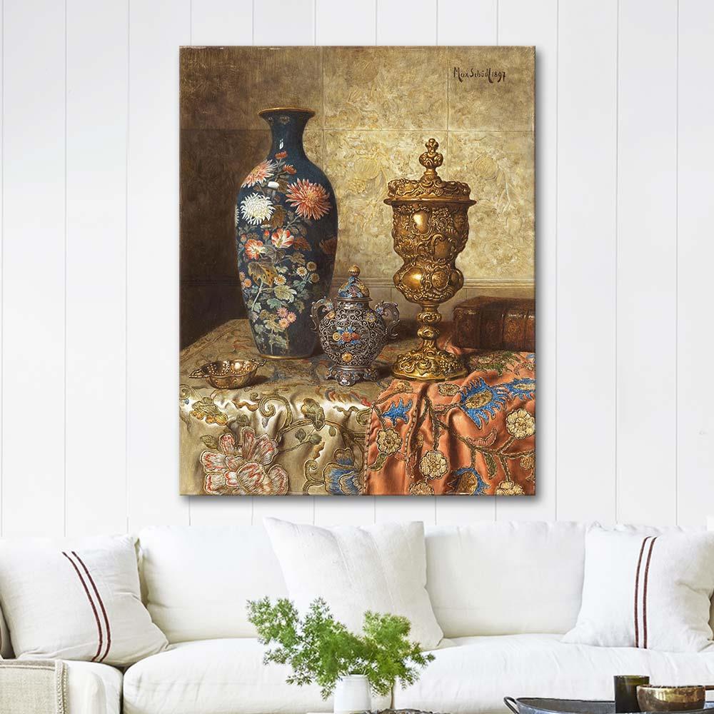 Still Life with Cloisonné Vase by Max Schödl as Art Print