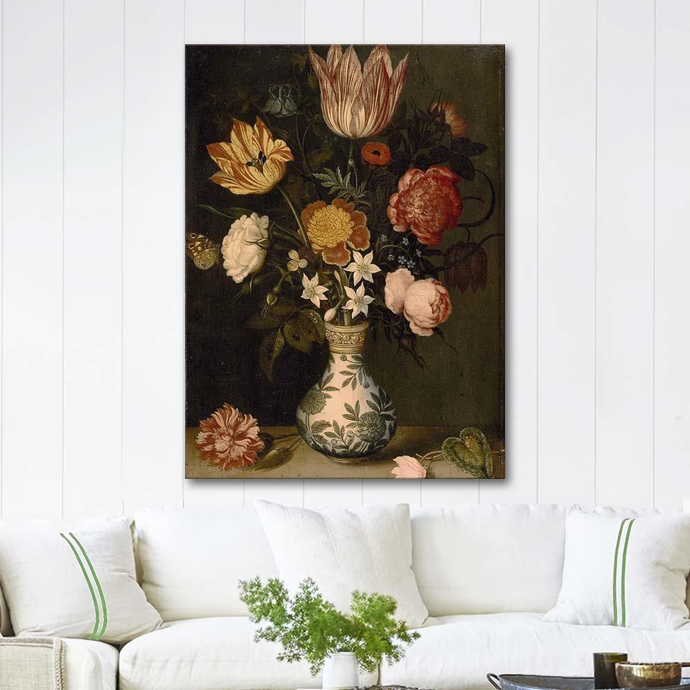 Ambrosius Bosschaert the Elder Wan-Li Vazoda Çiçekler Kanvas Tablo