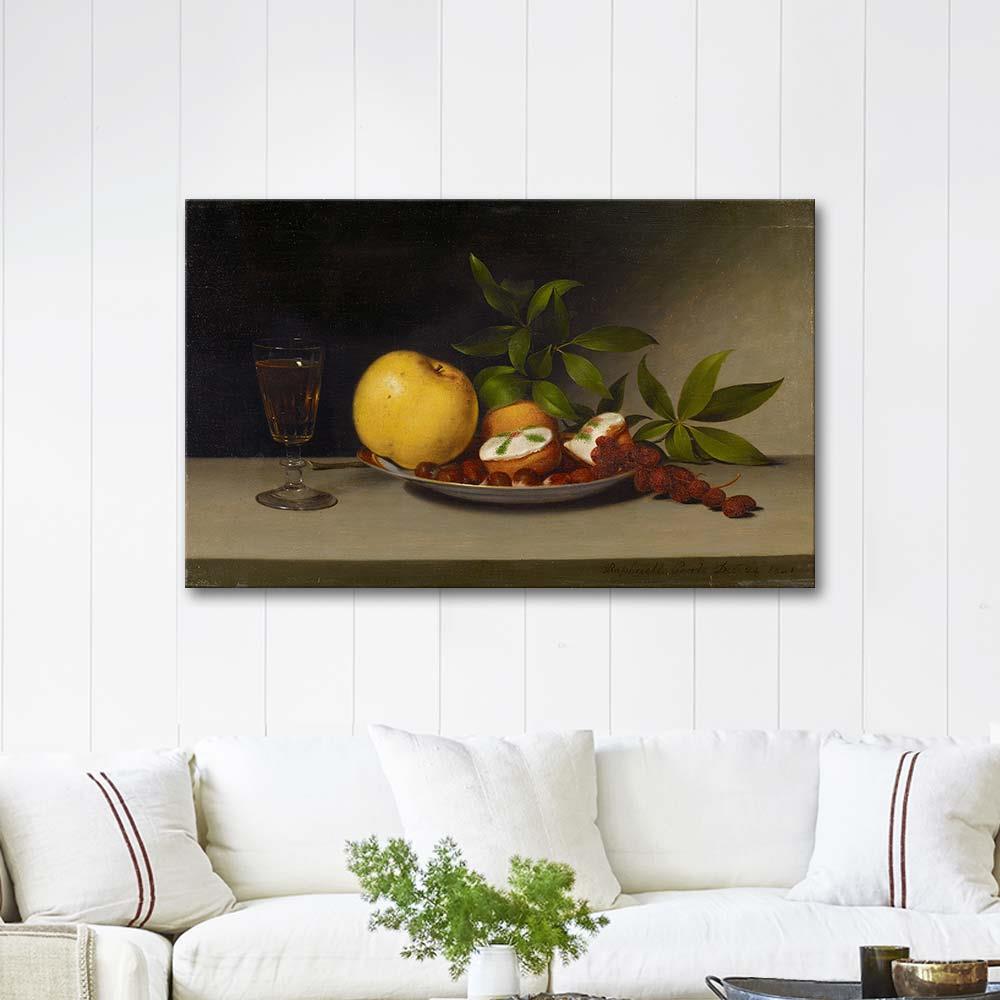 Still Life with Fruit, Cakes and Wine by Raphaelle Peale as Art Print