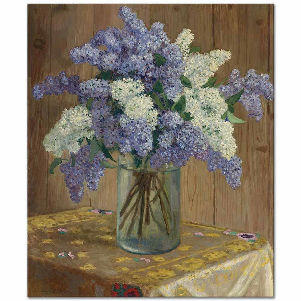 Nikolay Bogdanov-Belsky Leylaklar ile Natürmort Kanvas Tablo