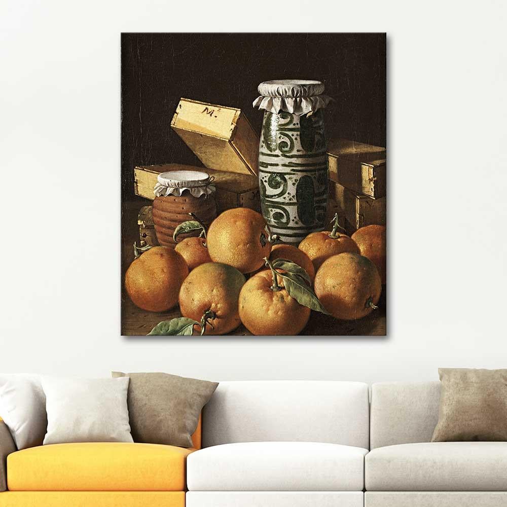 Luis Egidio Melendez Portakallı Natürmort Kanvas Tablo