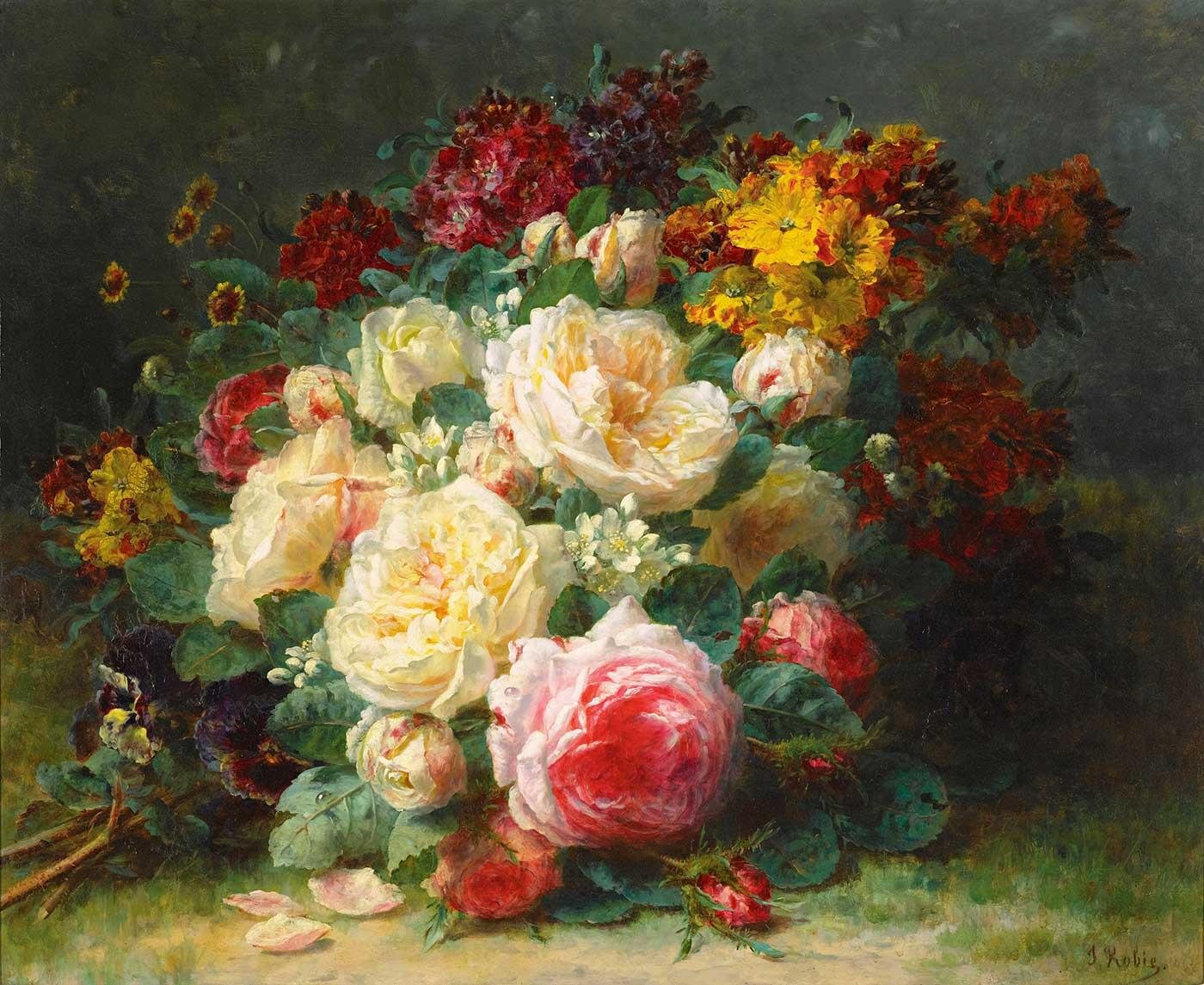 Still Life with Roses by Jean Baptiste Robie