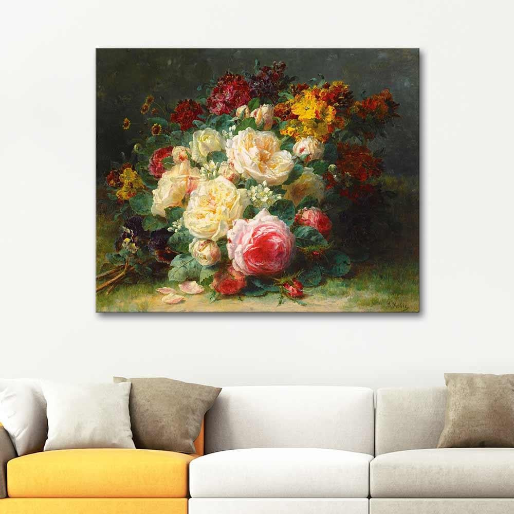 Still Life with Roses by Jean Baptiste Robie as Art Print