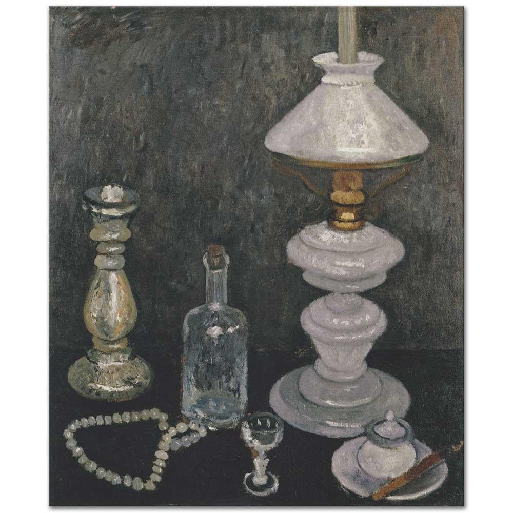 Paula Modersohn Becker Gaz Lambası ile Natürmort Kanvas Tablo