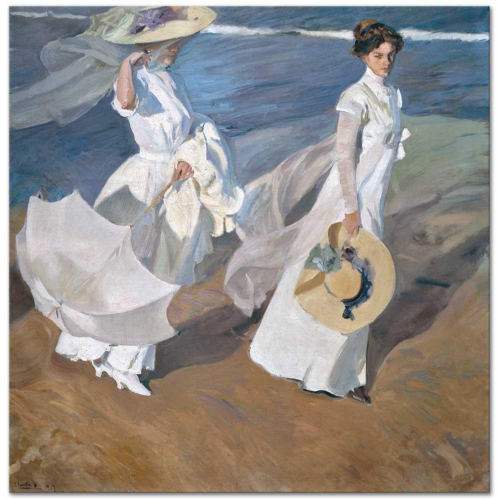 Joaquin Sorolla Deniz Kıyısında Gezinti Kanvas Tablo