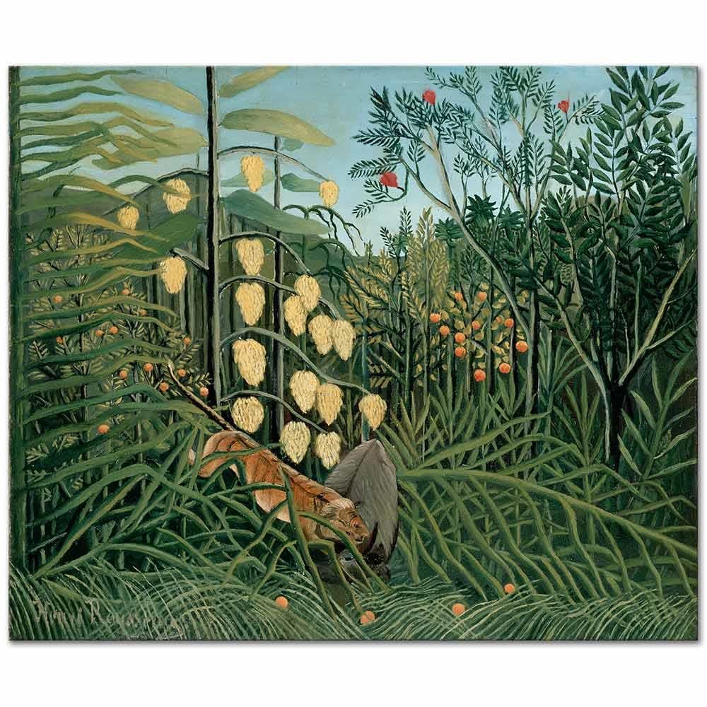 Struggle Between Tiger and Bull by Henri Rousseau as Art Print