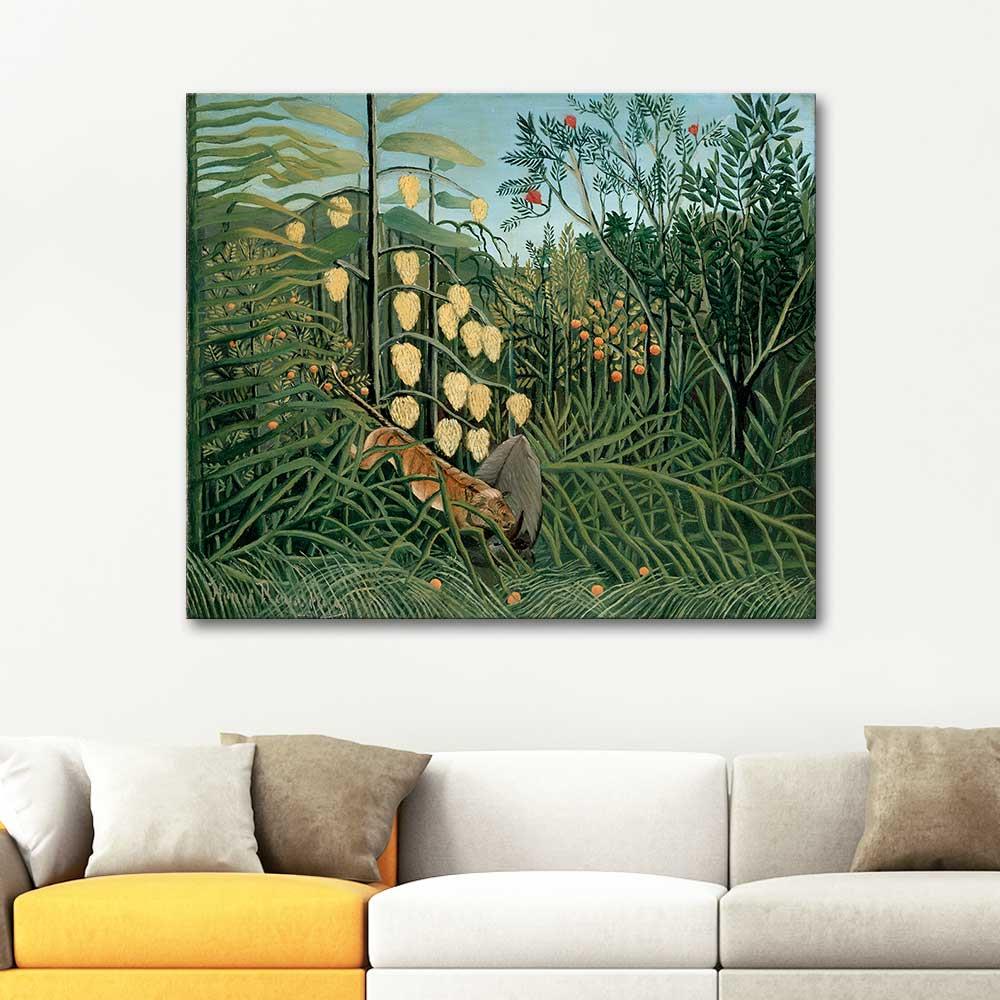 Struggle Between Tiger and Bull by Henri Rousseau as Art Print