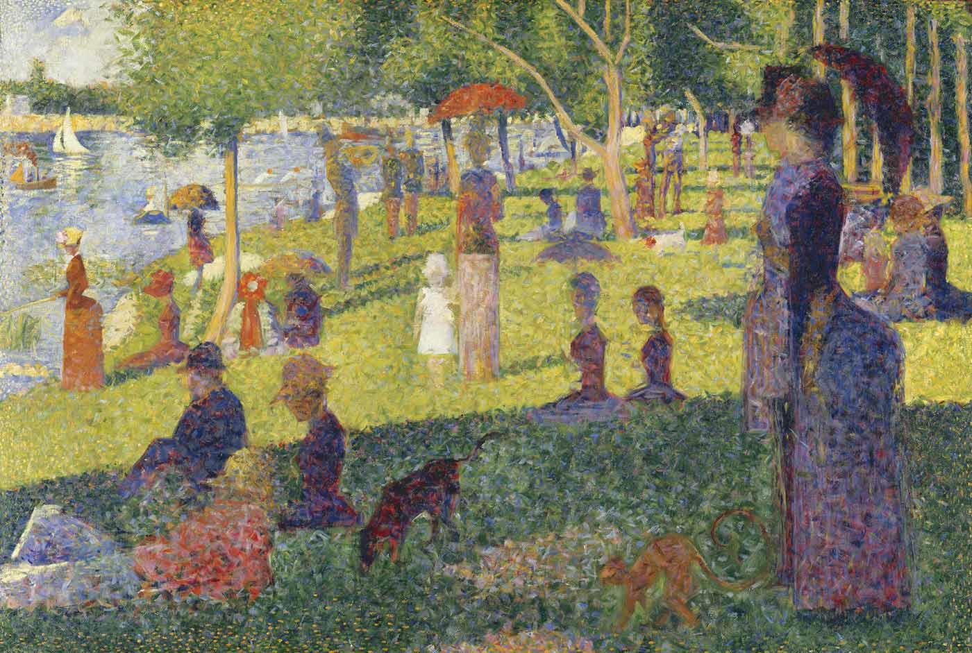 Georges Seurat Jatte Adasında Pazar Akşamı için Etüd Kanvas Tablo