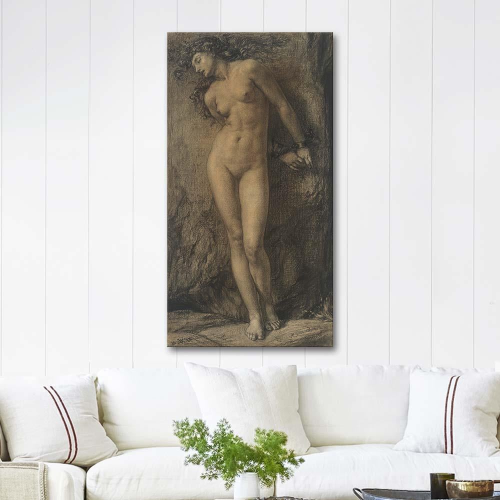 Edward John Poynter Andromeda için Etüd Kanvas Tablo