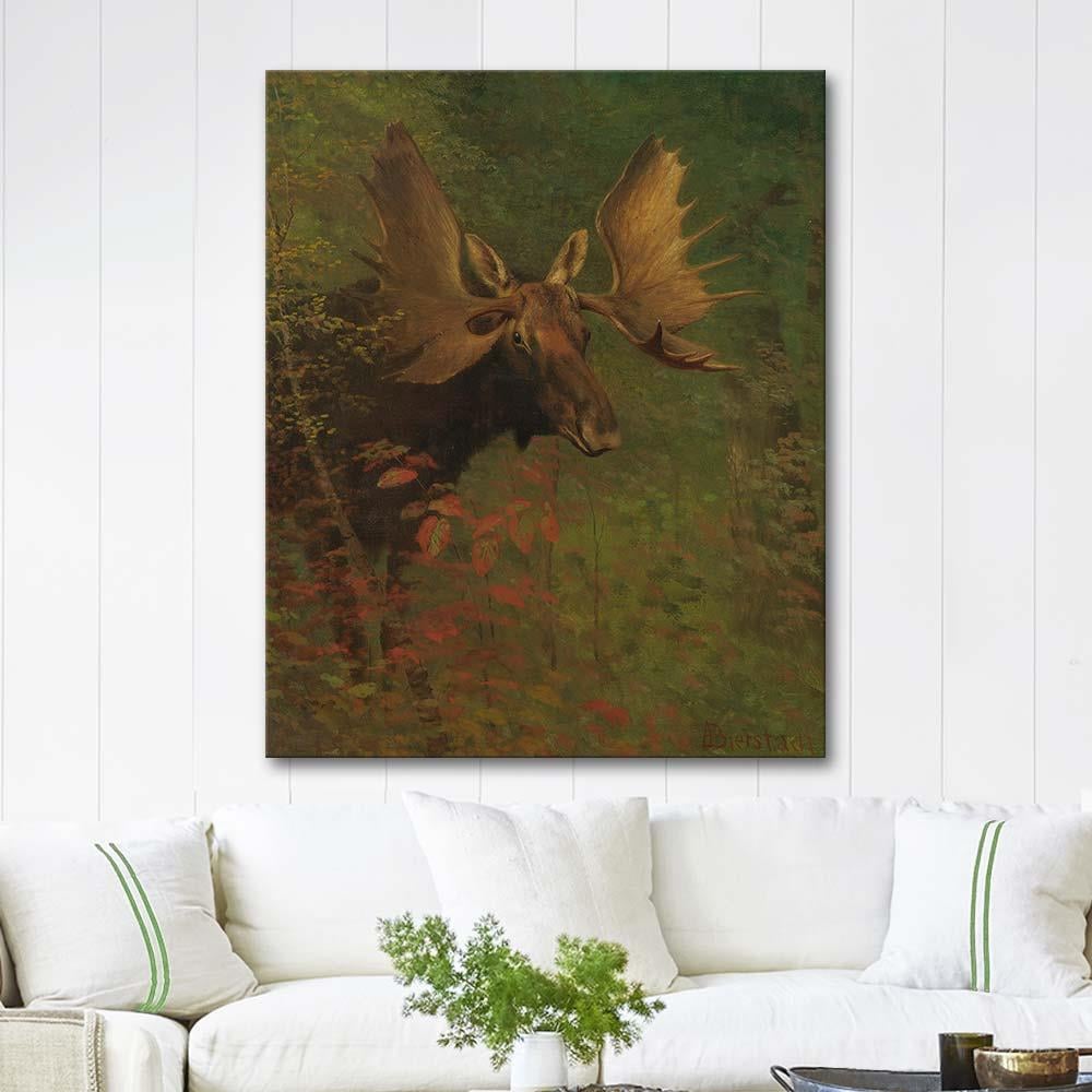 Albert Bierstadt Bir Kanada Geyiği Etüdü Kanvas Tablo