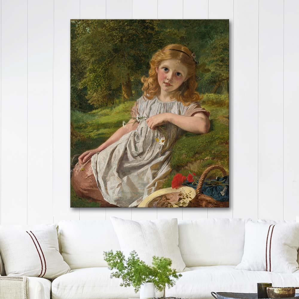 Sophie Gengembre Anderson Yaz Çiçekleri Kanvas Tablo