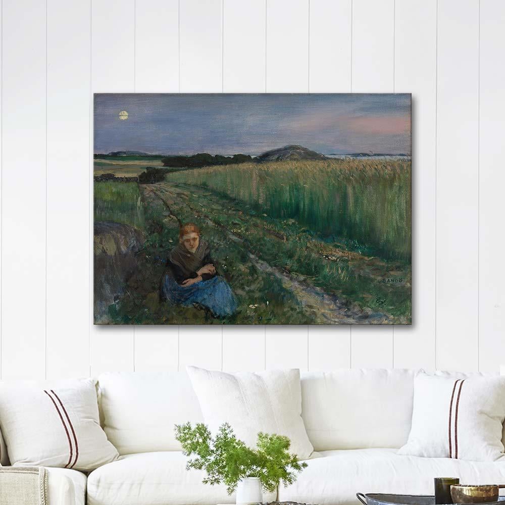 Eilif Peterssen Sandø'da Yaz Gecesi Kanvas Tablo