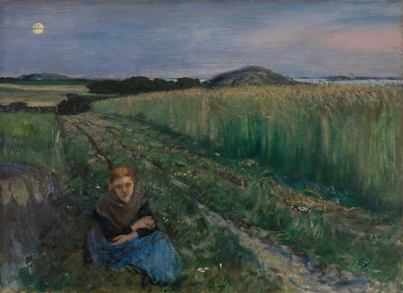 Eilif Peterssen Sandø'da Yaz Gecesi Kanvas Tablo