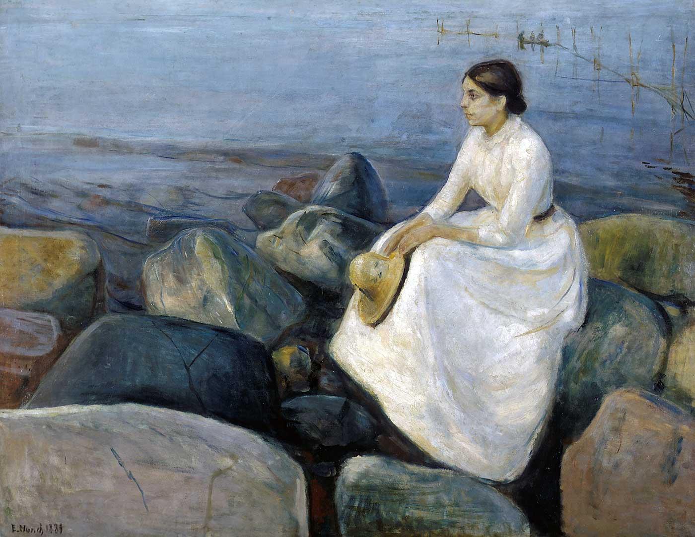 Summer Night, Inger on the Beach by Edvard Munch as Art Print