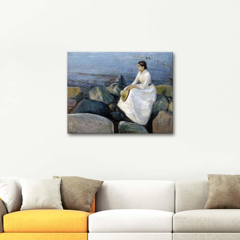 Summer Night, Inger on the Beach by Edvard Munch as Art Print