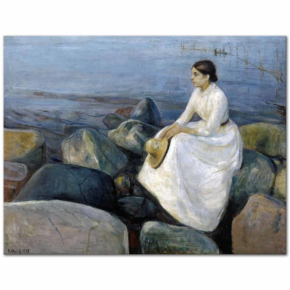 Summer Night, Inger on the Beach by Edvard Munch as Art Print