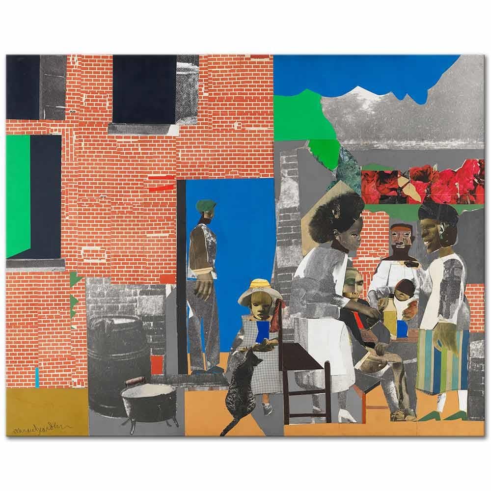 Romare Bearden Pazar Vaazı Sonrası Kanvas Tablo