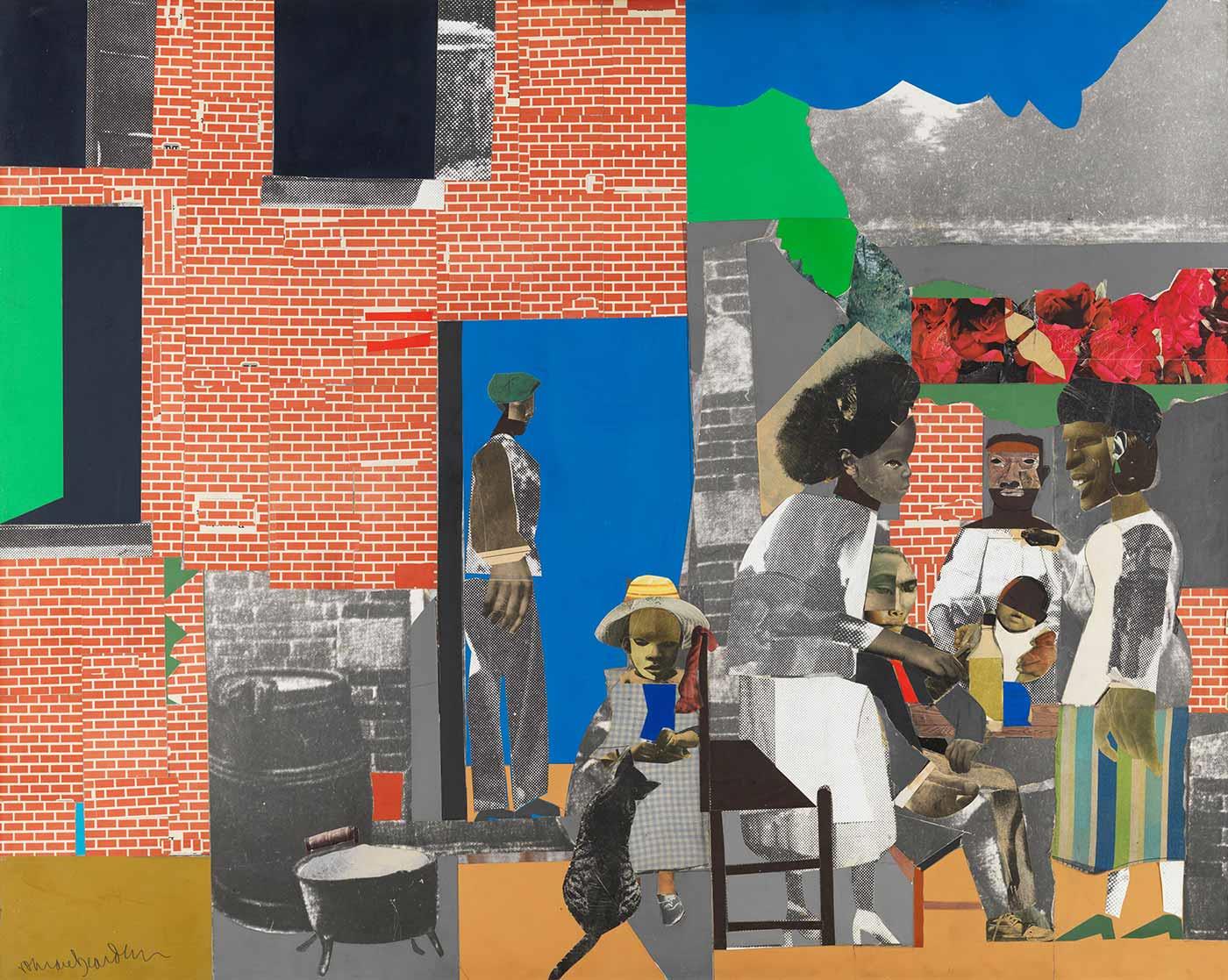 Romare Bearden Pazar Vaazı Sonrası Kanvas Tablo