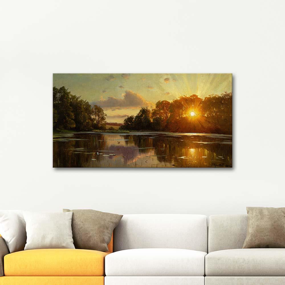 Sunset at Orholm by Peder Mørk Mønsted as Art Print