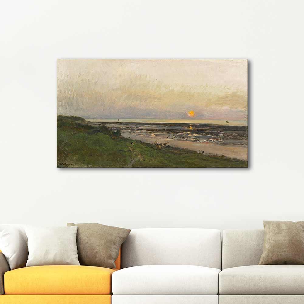 Charles Francois Daubigny Villerville'de Gün Batımı Kanvas Tablo