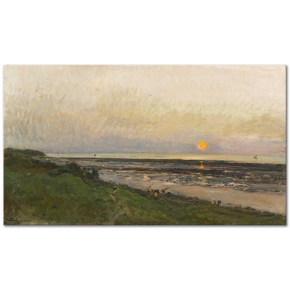 Charles Francois Daubigny Villerville'de Gün Batımı Kanvas Tablo