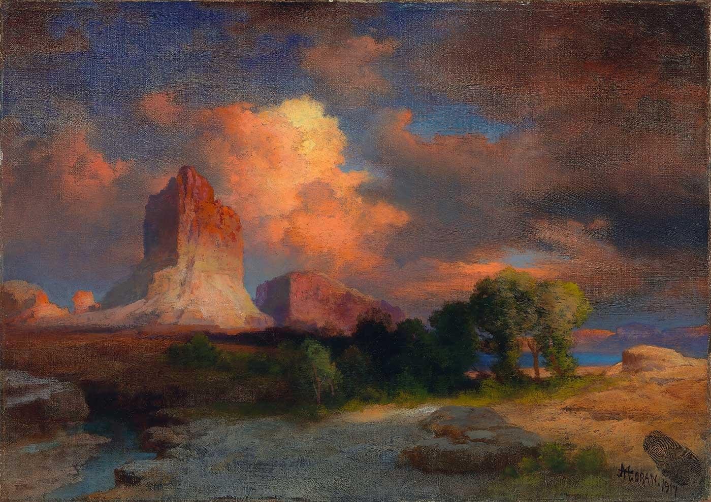 Sunset Cloud, Green River, Wyoming by Thomas Moran as Art Print