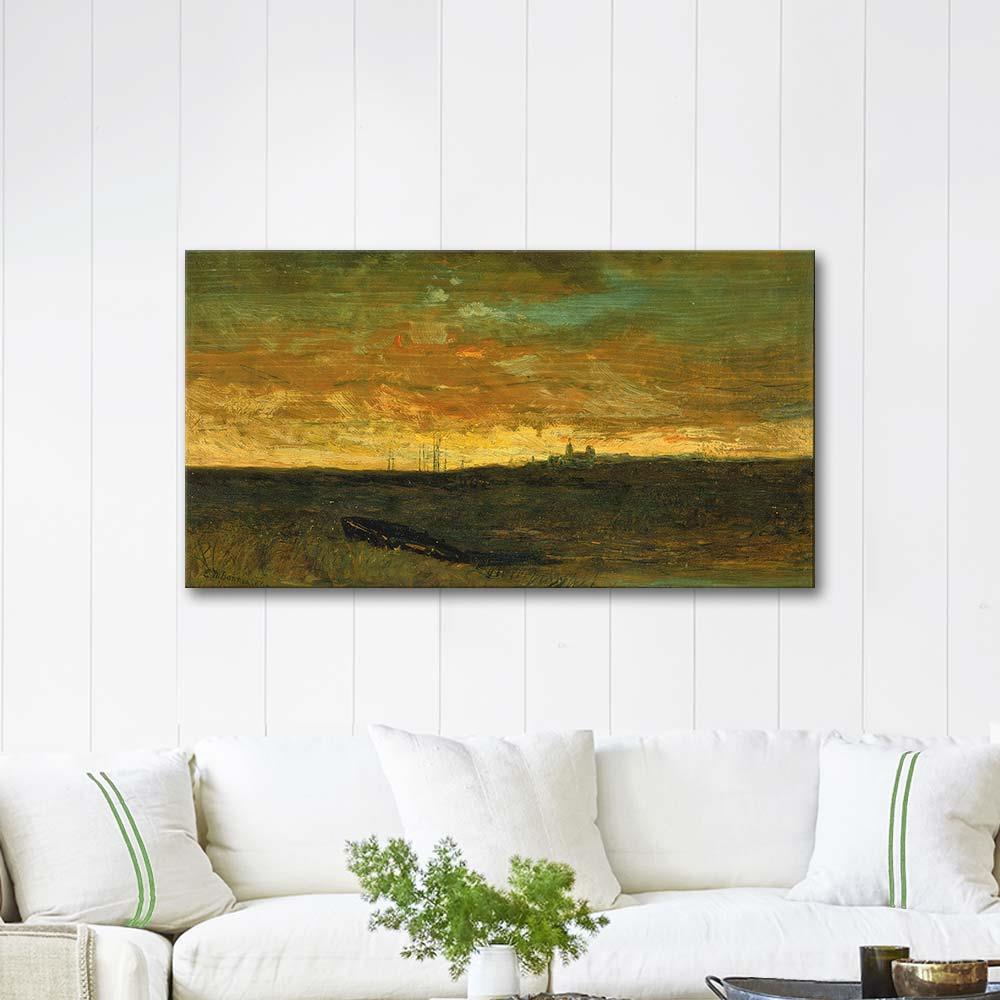 Edward Mitchell Bannister Gün Batımı Kanvas Tablo