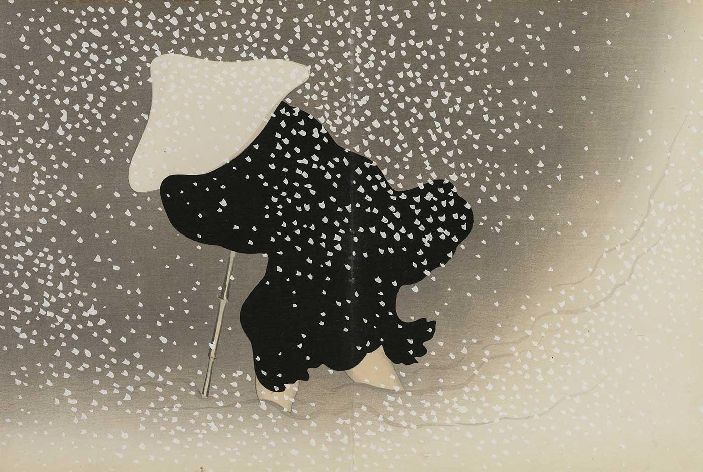 Swirling Snow (Tomoe no yuki) by Kamisaka Sekka