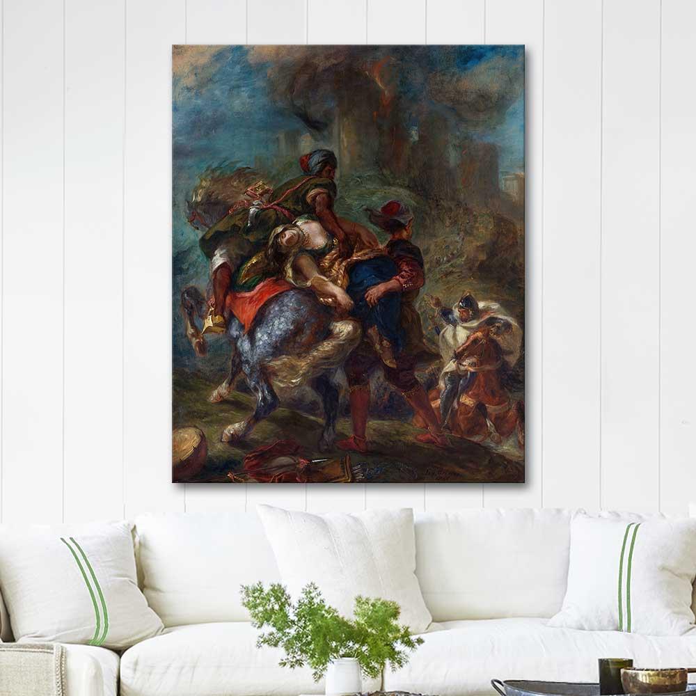 The Abduction of Rebecca by Eugene Delacroix as Art Print