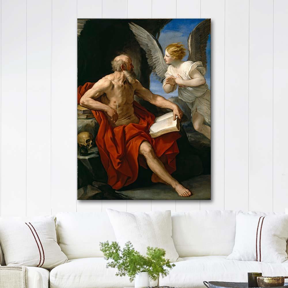 Guido Reni Meleğin Aziz Jerome'e Görünmesi Kanvas Tablo