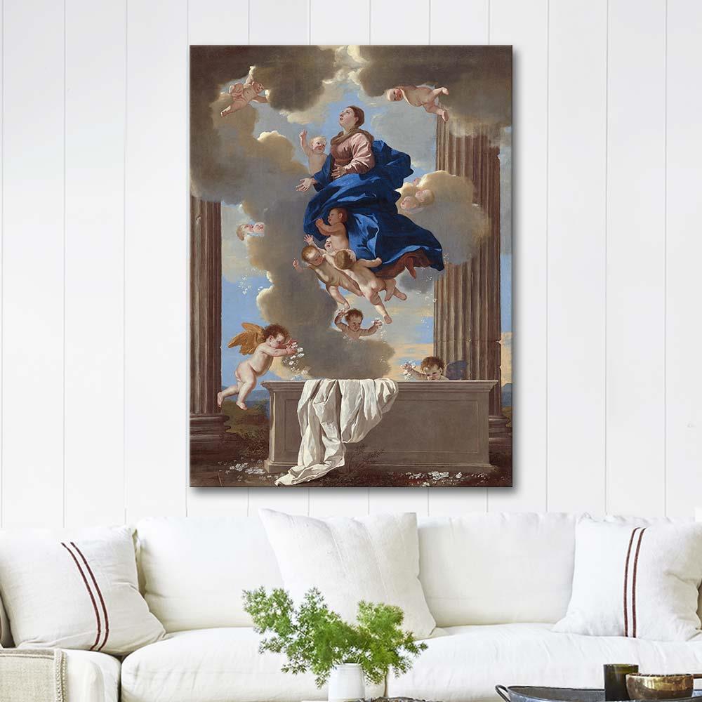 The Assumption of the Virgin by Nicolas Poussin as Art Print