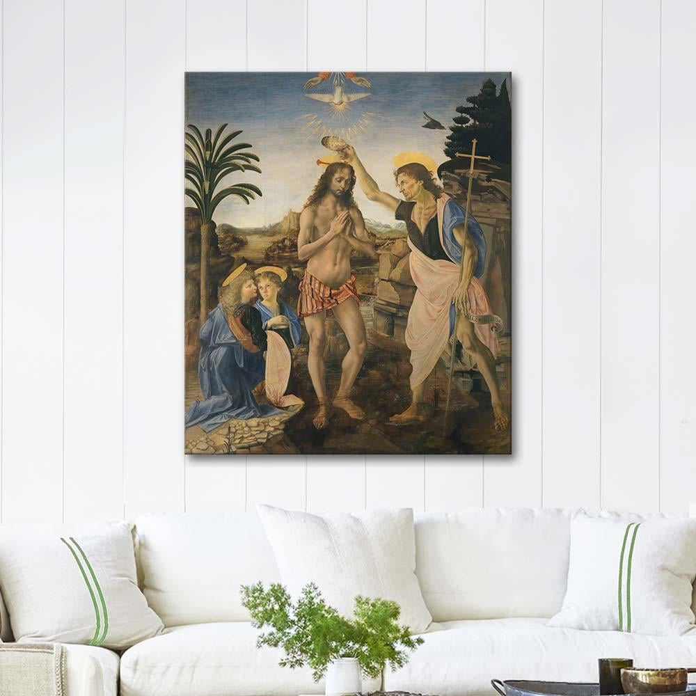 Leonardo da Vinci Isa'nın Vaftiz Edilmesi Kanvas Tablo
