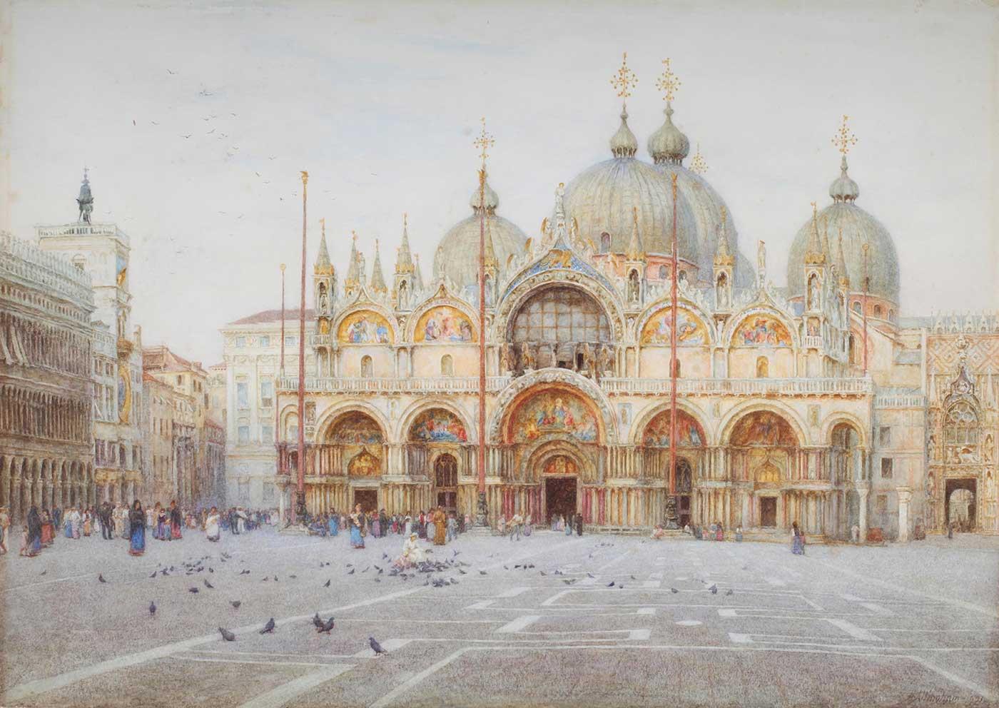The Basilica San Marco Venice by Helen Allingham as Art Print