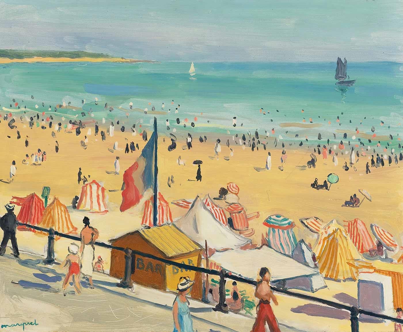 Albert Marquet Sables D'olonne Sahili Kanvas Tablo