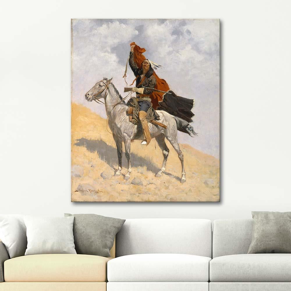 Frederic Remington Battaniye ile İşaretleşme Kanvas Tablo