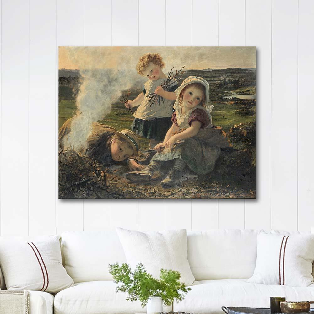 The Bonfire by Sophie Gengembre Anderson as Art Print