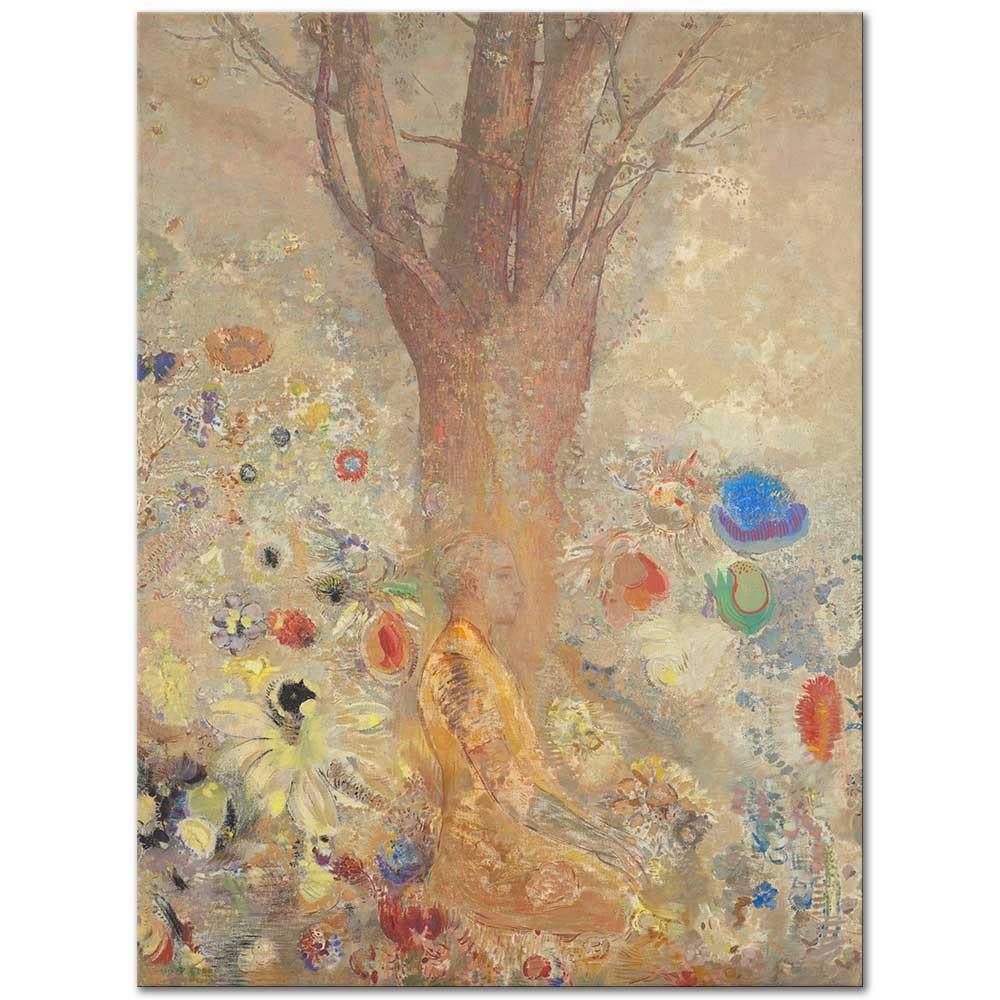 Odilon Redon Buda Ağaç Altında Kanvas Tablo