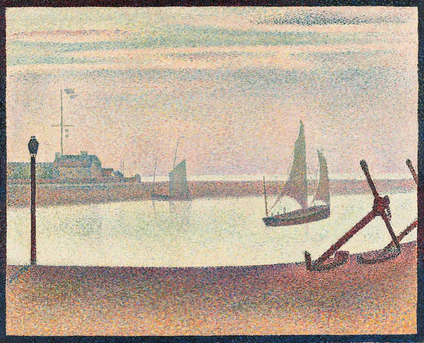 Georges Seurat Gravelines Kanalı Akşam Vakti Kanvas Tablo