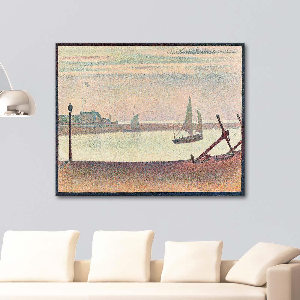Georges Seurat Gravelines Kanalı Akşam Vakti Kanvas Tablo