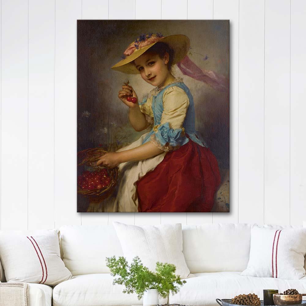 The Cherry Girl by Adolphe Piot as Art Print