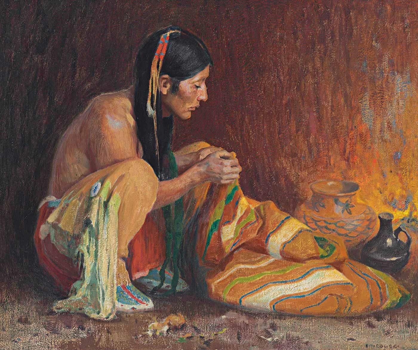 The Chimayo Blanket by Eanger Irving Couse